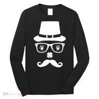 Irish Beer Mustache St. Patrick's Day Face Long Sleeve Shirt thumb 0