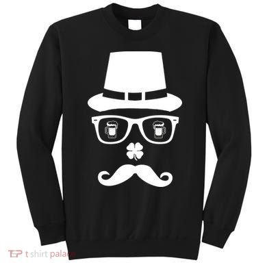 Irish Beer Mustache St. Patrick's Day Face Sweatshirt