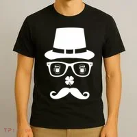 Irish Beer Mustache St. Patrick's Day Face T-Shirt thumb 3