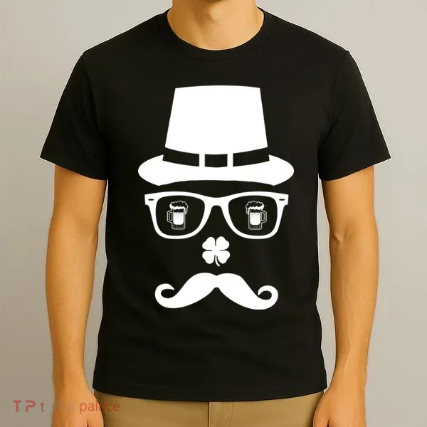 Irish Beer Mustache St. Patrick's Day Face T-Shirt
