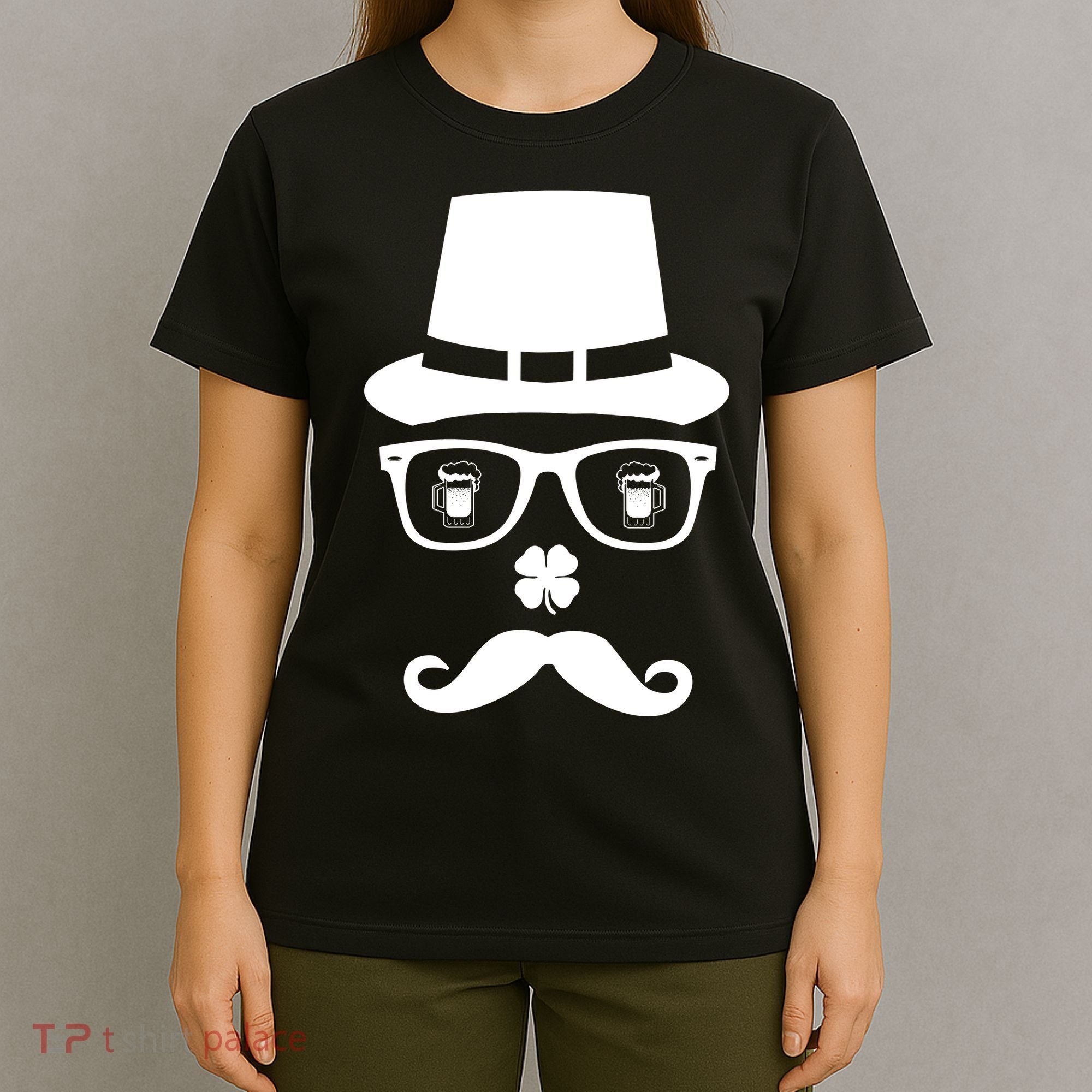 Irish Beer Mustache St. Patrick's Day Face T-Shirt