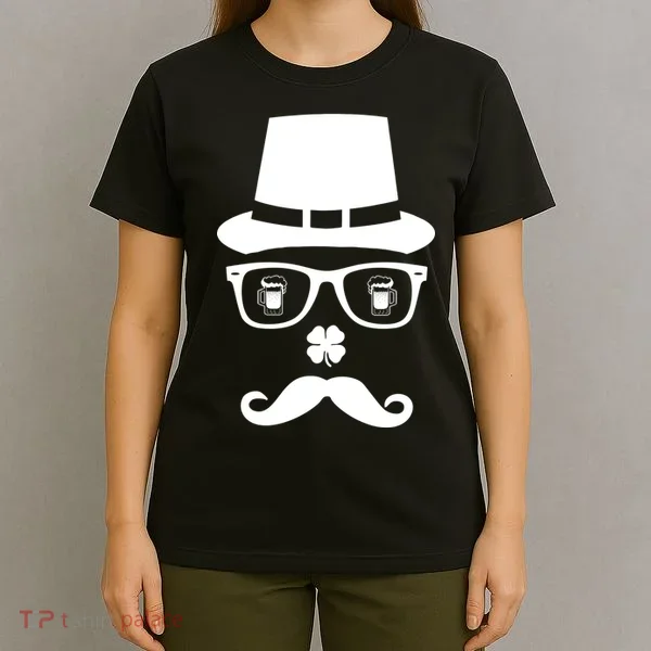 Irish Beer Mustache St. Patrick's Day Face T-Shirt