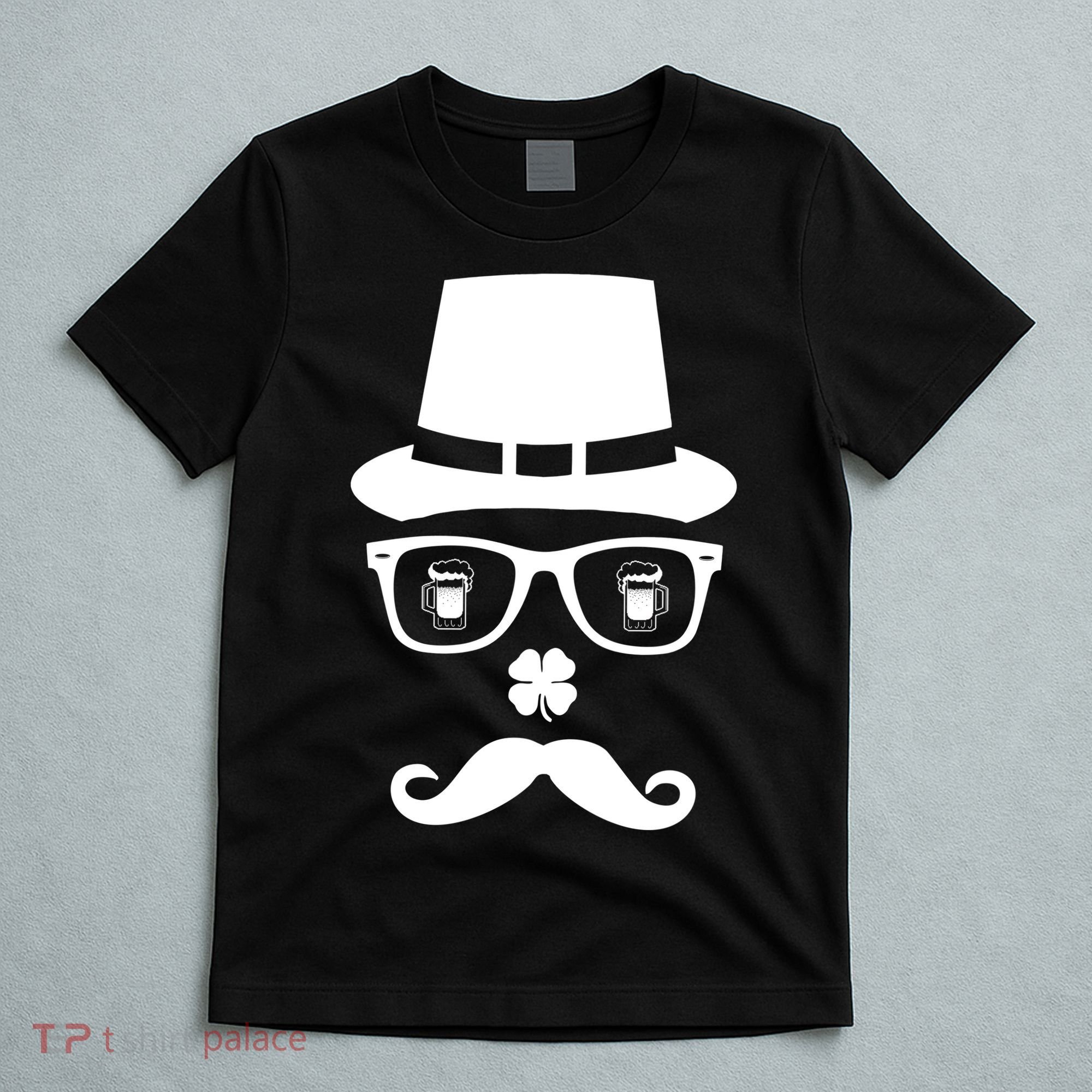 Irish Beer Mustache St. Patrick's Day Face T-Shirt