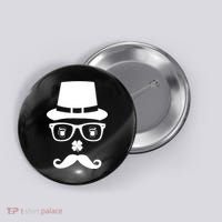 Irish Beer Mustache St. Patrick's Day Face Button thumb 0