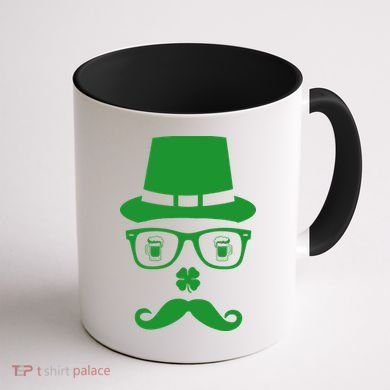 Irish Beer Mustache St. Patrick's Day Face Coffee Mug back