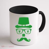 Irish Beer Mustache St. Patrick's Day Face Coffee Mug thumb 1