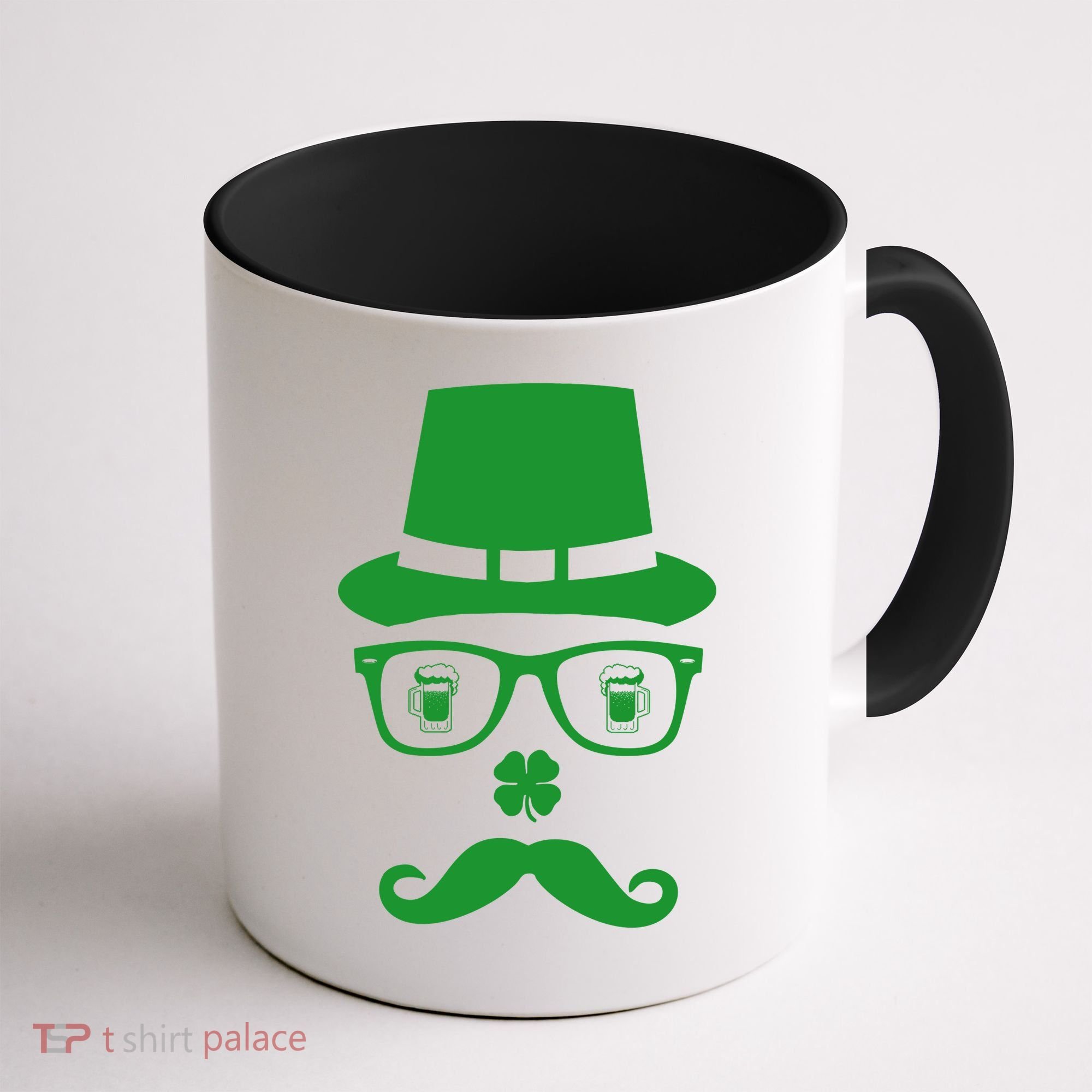 Irish Beer Mustache St. Patrick's Day Face Coffee Mug