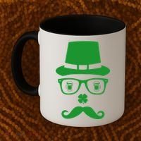 Irish Beer Mustache St. Patrick's Day Face Coffee Mug thumb 2
