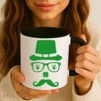 Irish Beer Mustache St. Patrick's Day Face Coffee Mug thumb 3