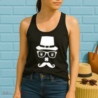 Irish Beer Mustache St. Patrick's Day Face Women's Tank Top thumb 2