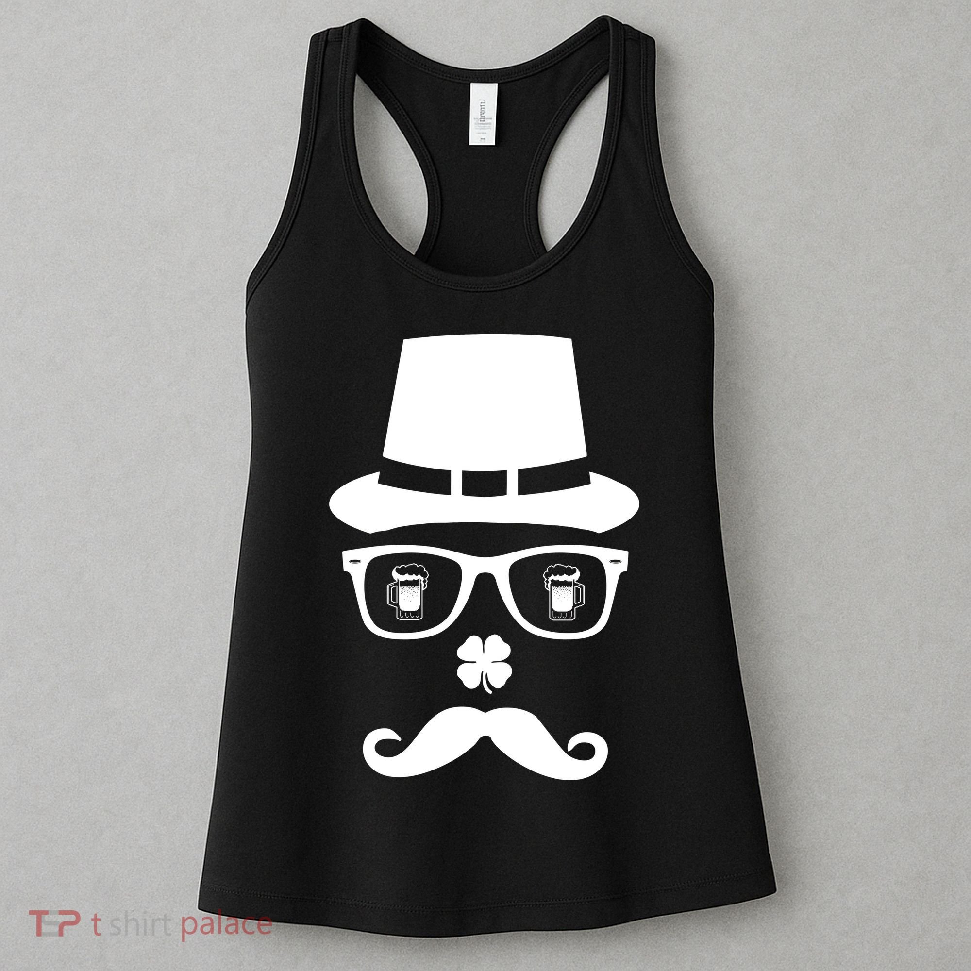 Irish Beer Mustache St. Patrick's Day Face Women's Tank Top