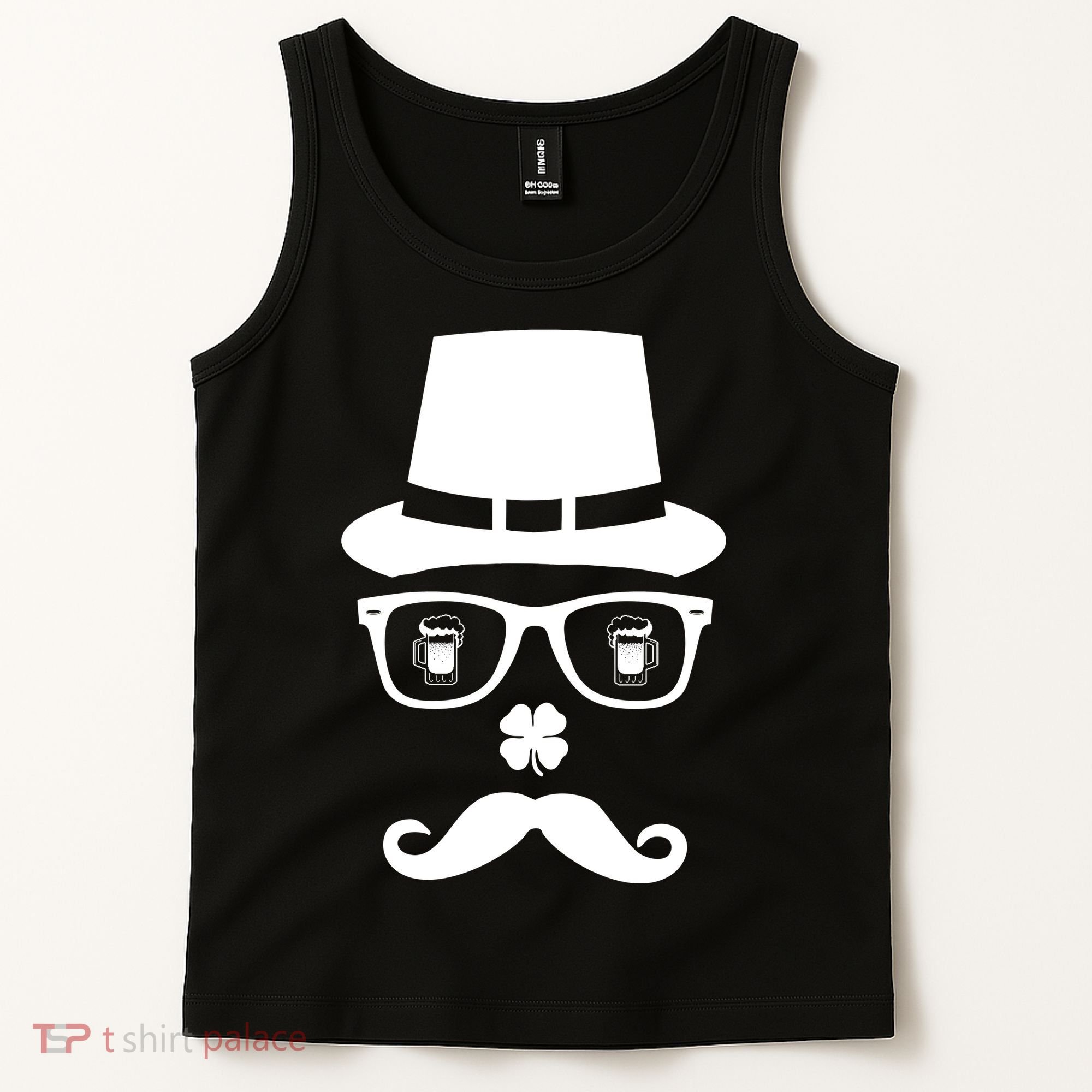 Irish Beer Mustache St. Patrick's Day Face Tank Top