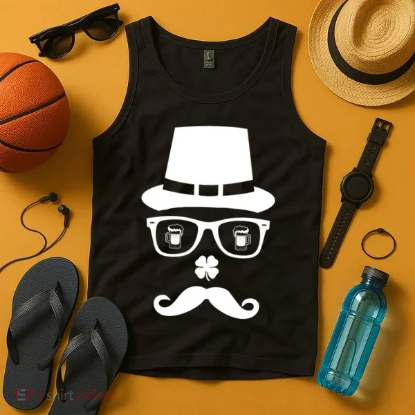 Irish Beer Mustache St. Patrick's Day Face Tank Top