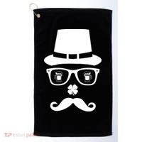 Irish Beer Mustache St. Patrick's Day Face Golf Towel thumb 0