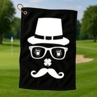 Irish Beer Mustache St. Patrick's Day Face Golf Towel thumb 1