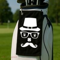 Irish Beer Mustache St. Patrick's Day Face Golf Towel thumb 2
