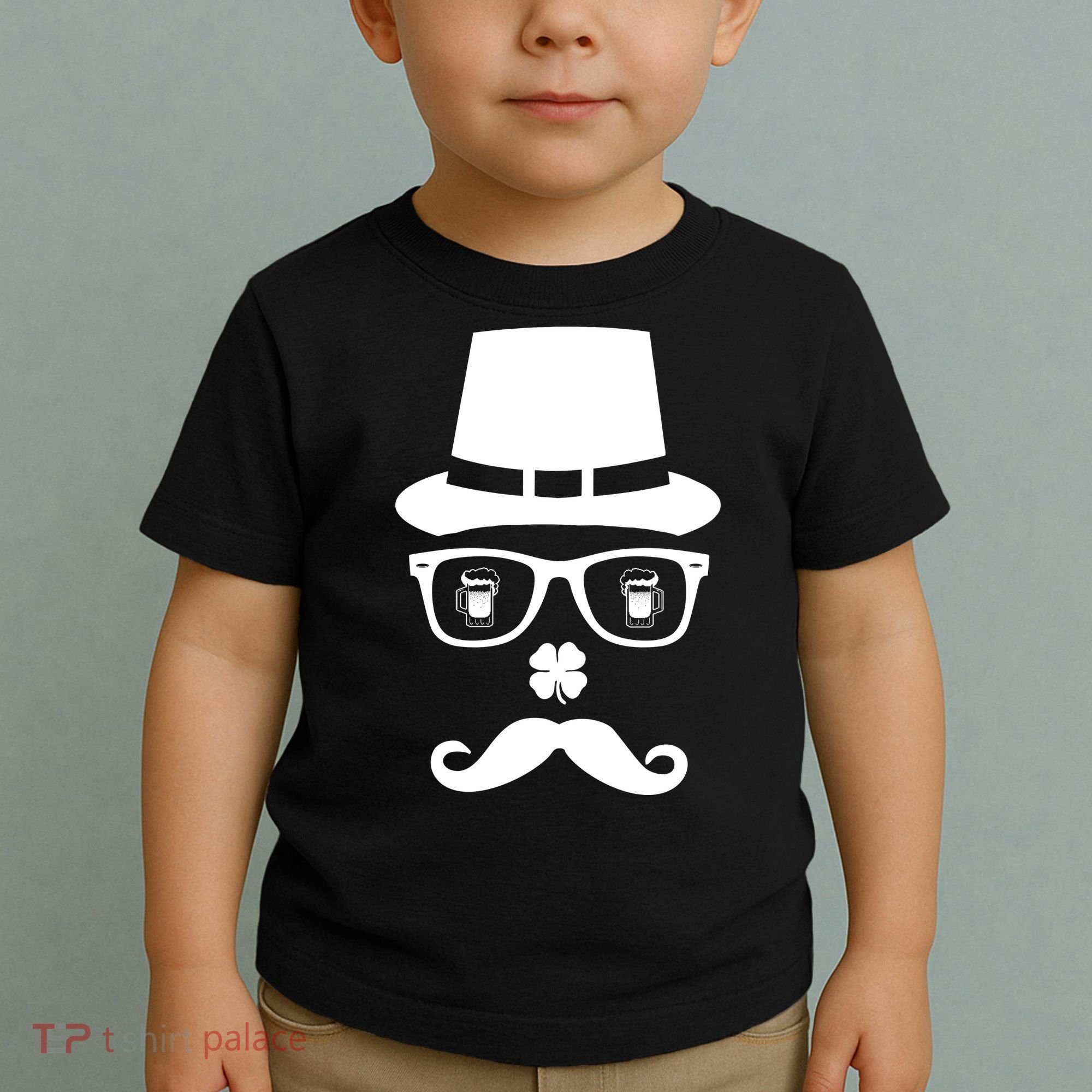 Irish Beer Mustache St. Patrick's Day Face Toddler T-Shirt