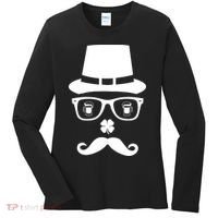 Irish Beer Mustache St. Patrick's Day Face Women's Long Sleeve Shirt thumb 0