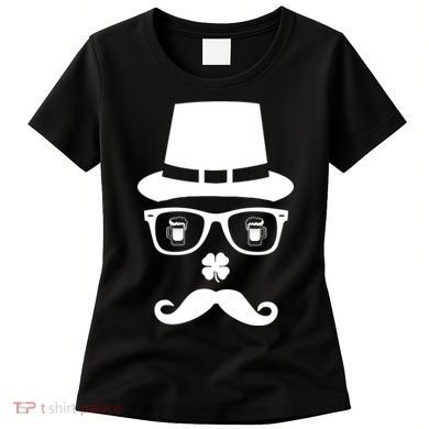 Irish Beer Mustache St. Patrick's Day Face Women's T-Shirt