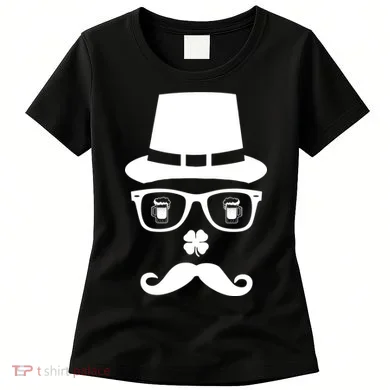 Irish Beer Mustache St. Patrick's Day Face Women's T-Shirt