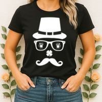 Irish Beer Mustache St. Patrick's Day Face Women's T-Shirt thumb 2