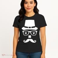 Irish Beer Mustache St. Patrick's Day Face Women's T-Shirt thumb 4