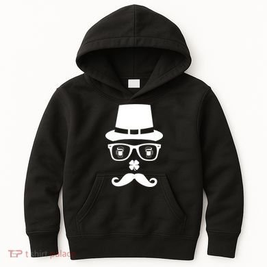 Irish Beer Mustache St. Patrick's Day Face Kids Hoodie