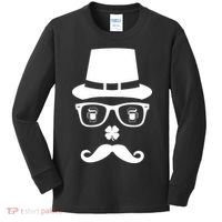 Irish Beer Mustache St. Patrick's Day Face Kids Long Sleeve Shirt thumb 0