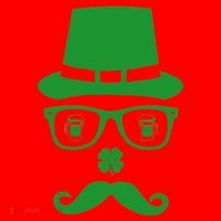 Irish Beer Mustache St. Patrick's Day Face Santa Hat thumb 1