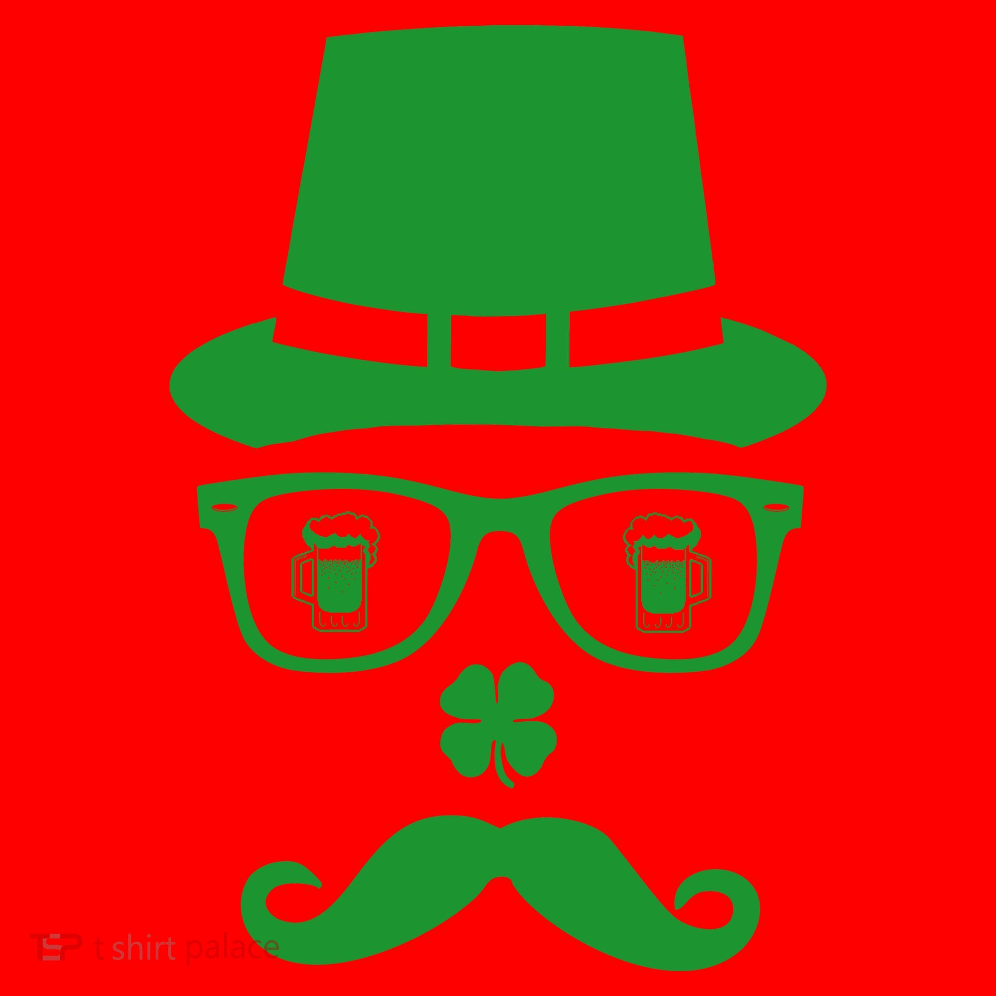 Irish Beer Mustache St. Patrick's Day Face Santa Hat