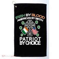 Irish By Blood American By Birth Patriotic By Choice Golf Towel thumb 0