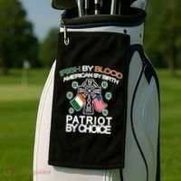 Irish By Blood American By Birth Patriotic By Choice Golf Towel thumb 2