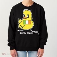 Irish Chick Cute Chicken With Flag Women's Sweatshirt thumb 0