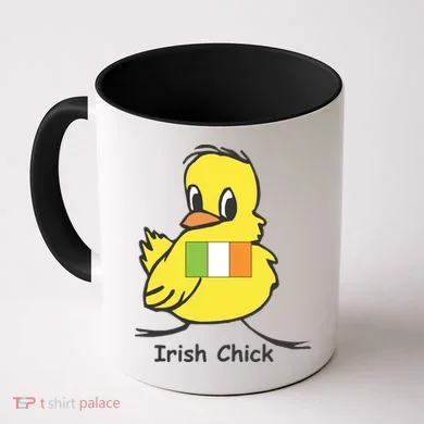 Irish Chick Cute Chicken With Flag Coffee Mug