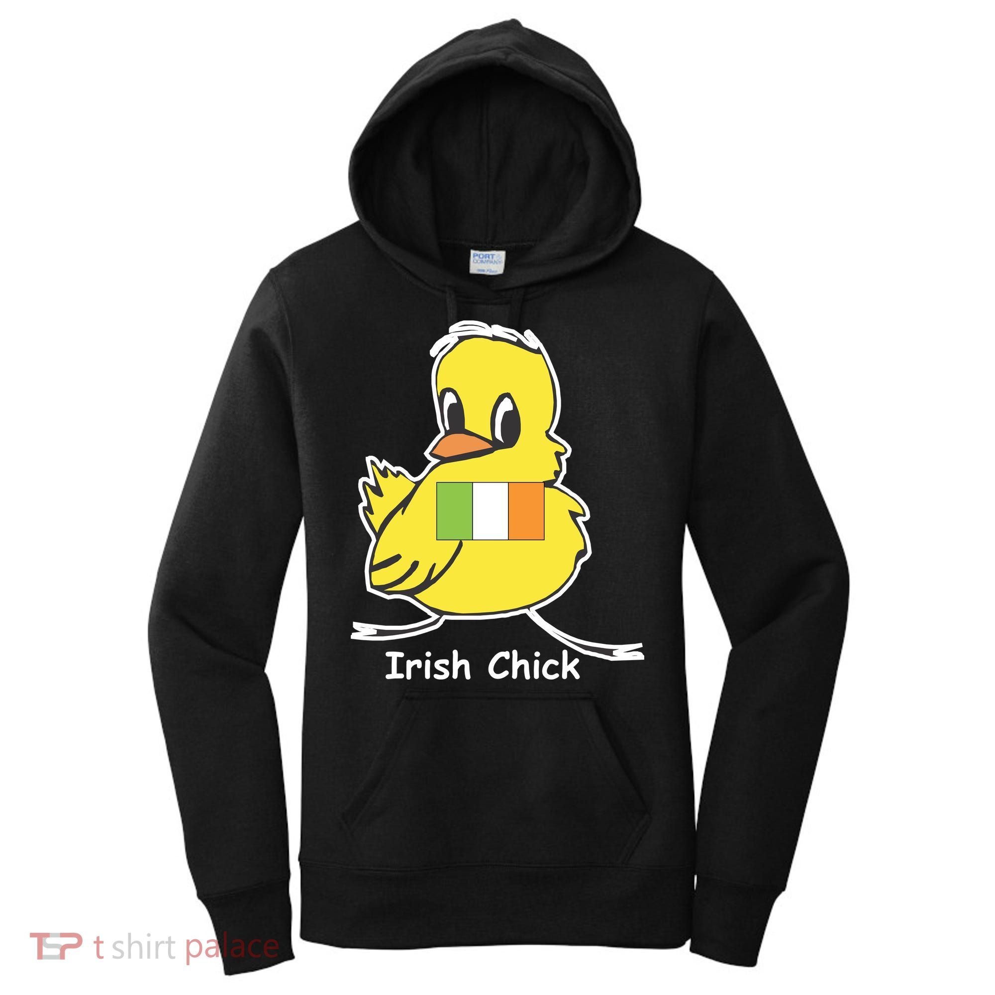 Irish Chick Cute Chicken With Flag Women's Hoodie