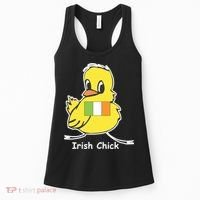 Irish Chick Cute Chicken With Flag Women's Tank Top thumb 0