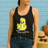 Irish Chick Cute Chicken With Flag Women's Tank Top thumb 2