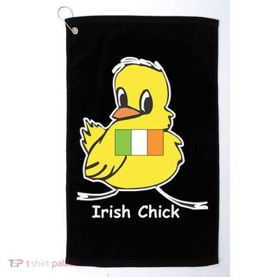 Irish Chick Cute Chicken With Flag Golf Towel