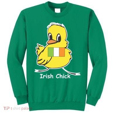 Irish Chick Cute Chicken With Flag Sweatshirt
