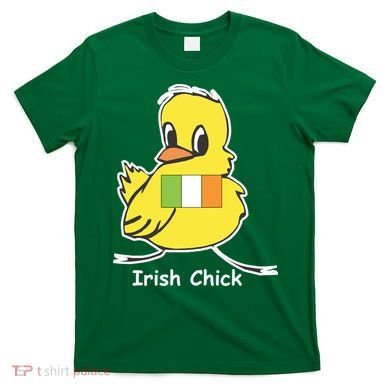 Irish Chick Cute Chicken With Flag T-Shirt