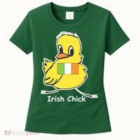 Irish Chick Cute Chicken With Flag Women's T-Shirt thumb 0