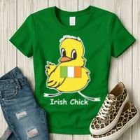 Irish Chick Cute Chicken With Flag Women's T-Shirt thumb 3