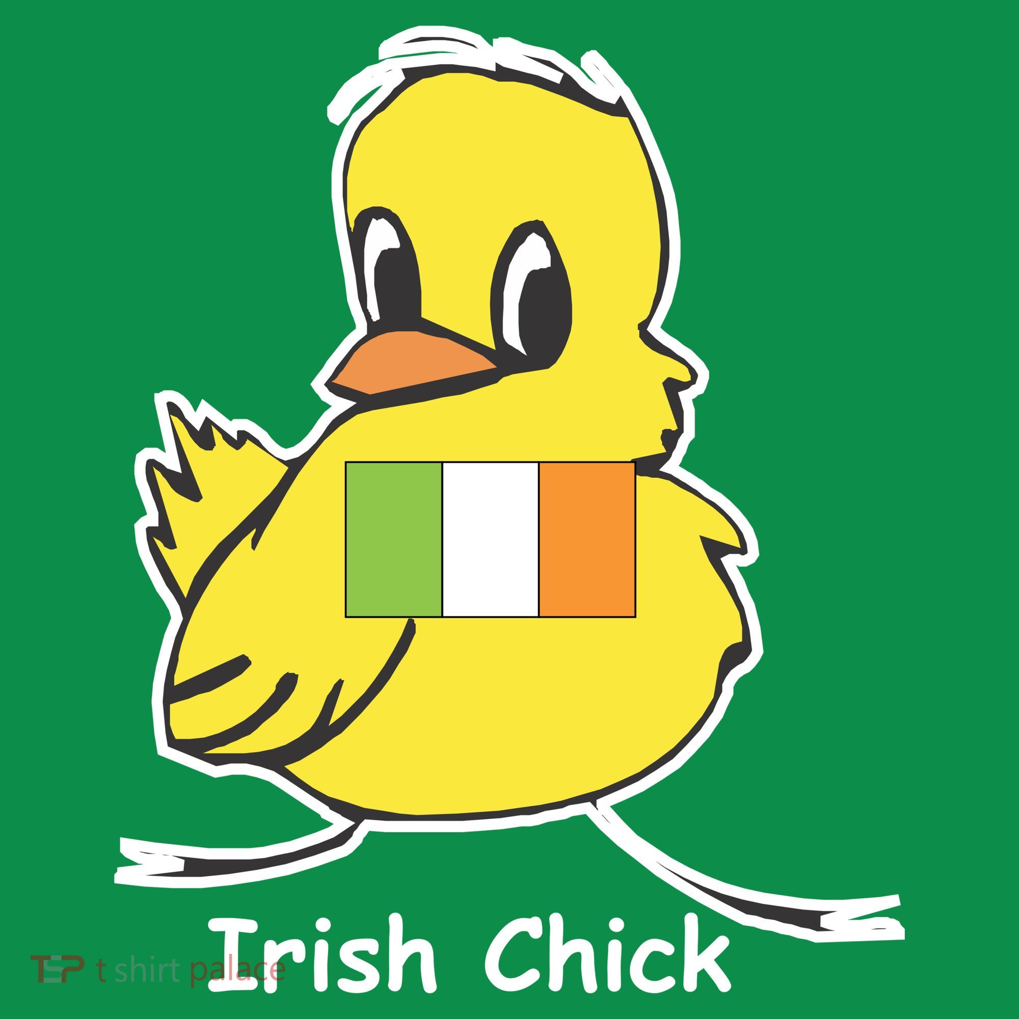 Irish Chick Cute Chicken With Flag Women's T-Shirt