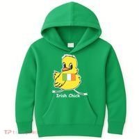 Irish Chick Cute Chicken With Flag Kids Hoodie thumb 0