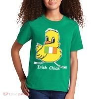 Irish Chick Cute Chicken With Flag Kids T-Shirt thumb 2