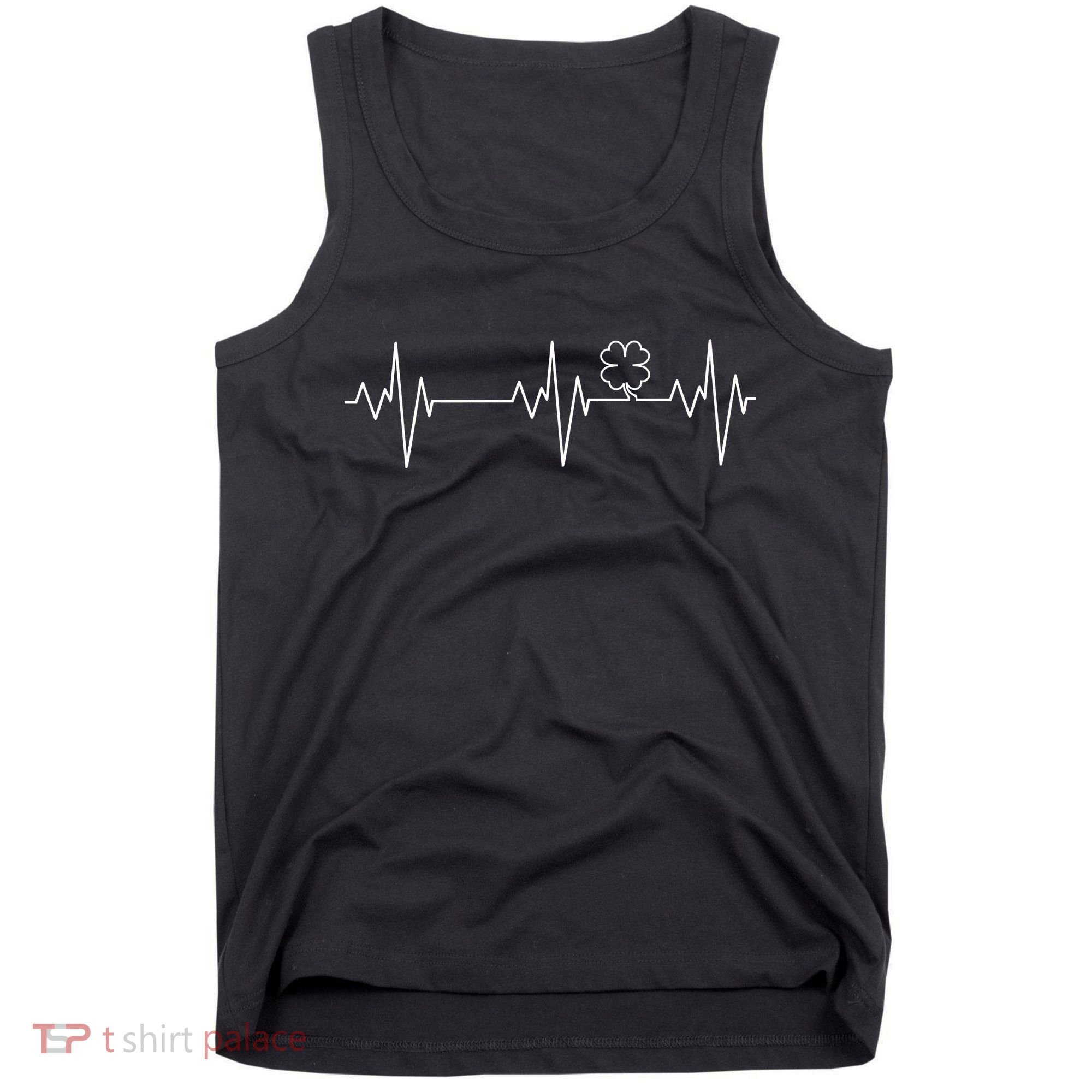 Irish Clover Heartbeat Funny St. Patrick's Day Tank Top