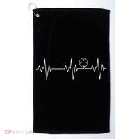 Irish Clover Heartbeat Funny St. Patrick's Day Golf Towel thumb 0