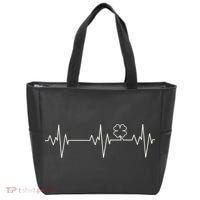 Irish Clover Heartbeat Funny St. Patrick's Day Tote Bag thumb 0