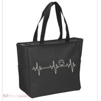 Irish Clover Heartbeat Funny St. Patrick's Day Tote Bag thumb 2
