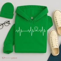 Irish Clover Heartbeat Funny St. Patrick's Day Hoodie thumb 4